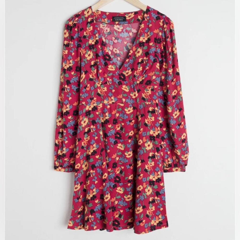 NWT & Other Stories Floral Print Flowy V-Neck Dress Size 2
